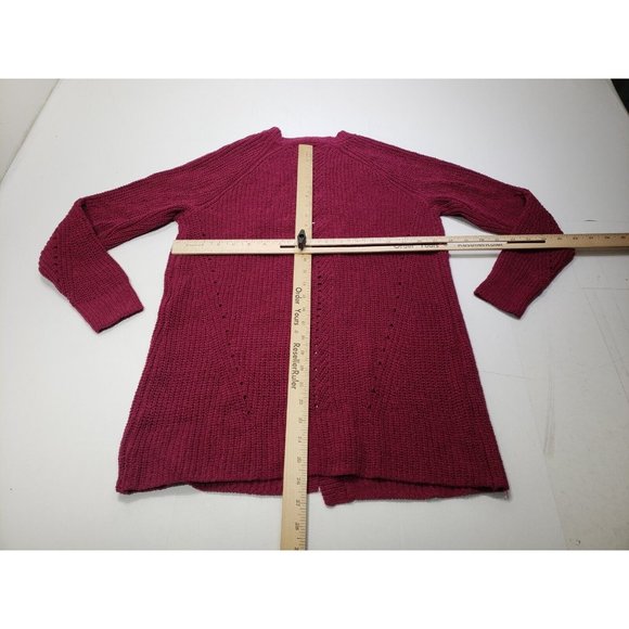 Members Mark Comfortable Open Front Chenille Cardigan Sweater Burgundy Size S - Picture 8 of 10